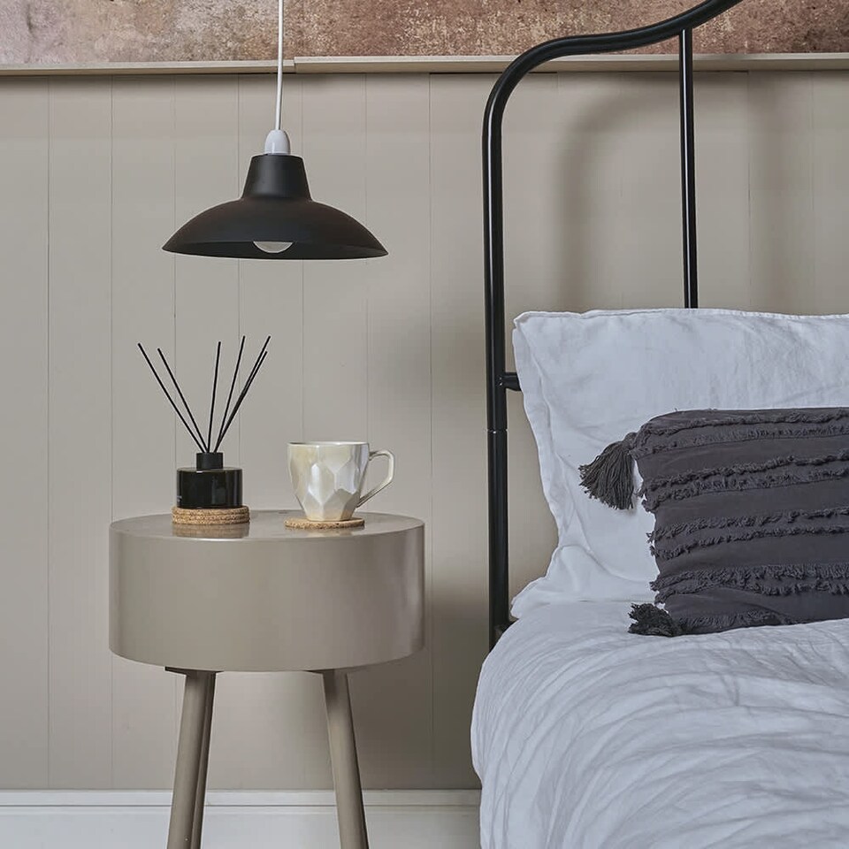 image 1 of ValueLights Civic Metro Black Ceiling Pendant Shade & Bulb | Black