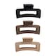 image 2 of Brushworks Classic Claw Clips - 3 Pack | Multi | Black, Brown, Beige