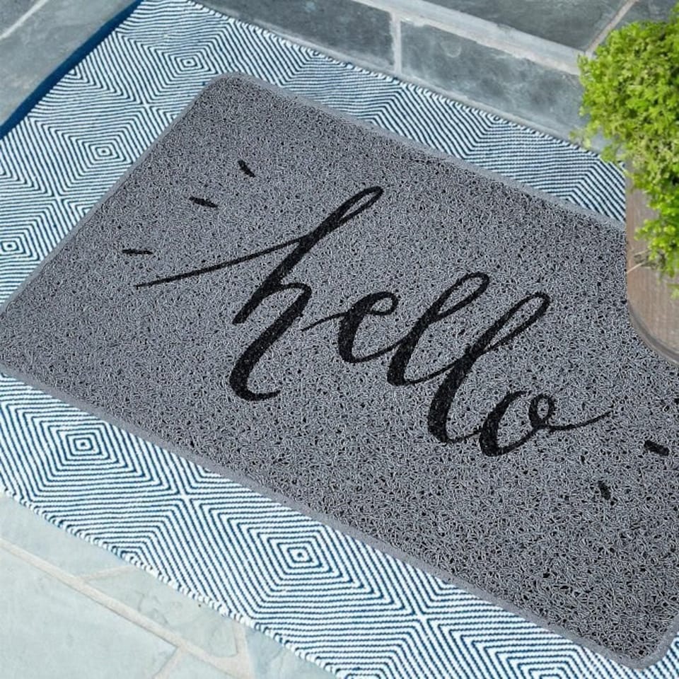 image 1 of Hello Print PVC Spaghetti Looper Door Mat - 75x44cm