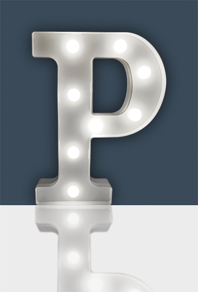 image 1 of St Helens Battery Operated 3D LED Letter P Light