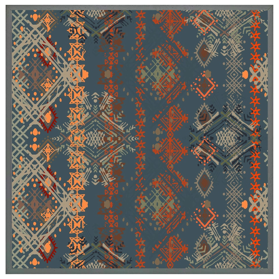 image 1 of Ethnic boho distressed pattern (Picutre Frame) Black | XS