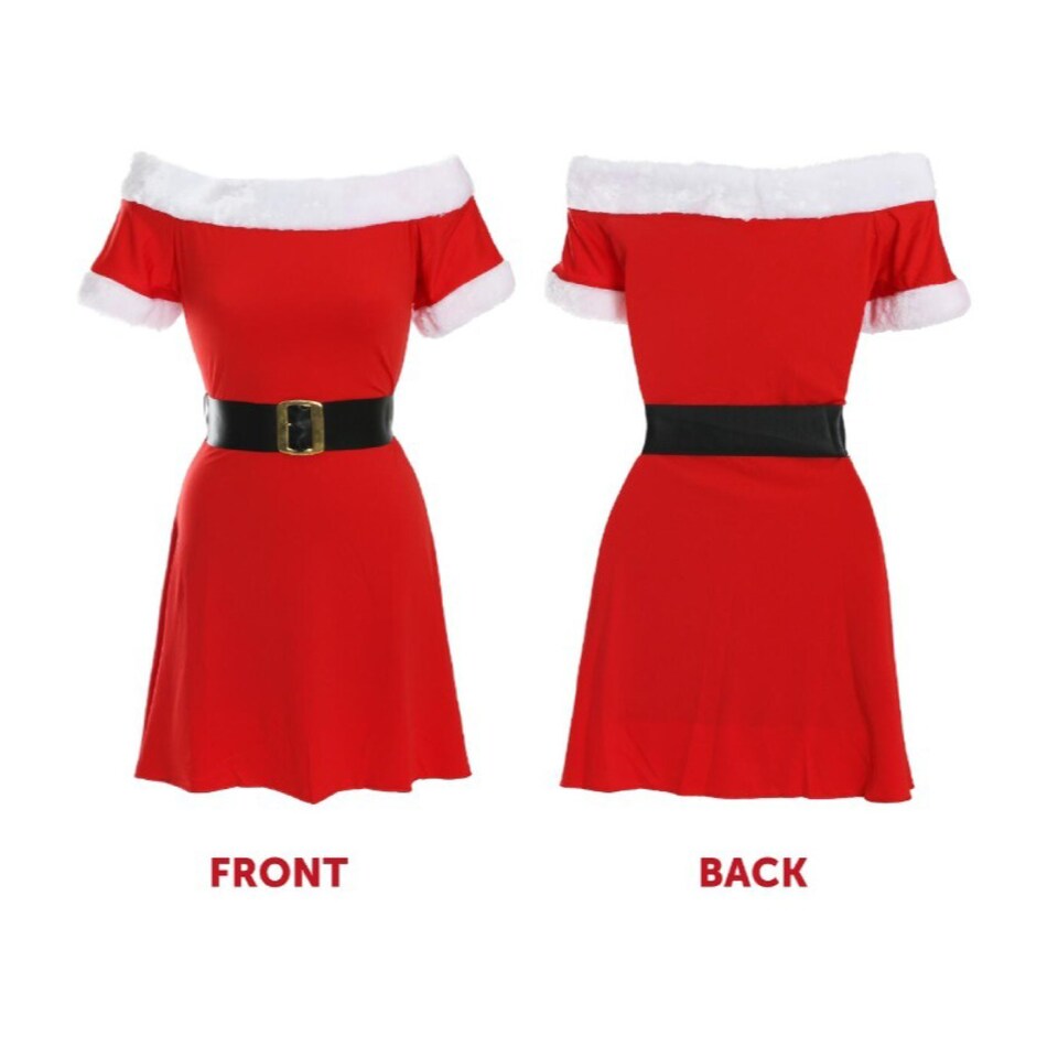 image 1 of Miss Santa Christmas Dress | Red | M