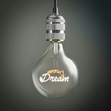 ValueLights Vintage Style 2w LED ES E27 Edison Screw Word Script Dream Design Clear Light Bulb - Dream