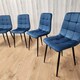 image 8 of Dining Chairs Set of 4 Blue Velvet Kitchen Chairs Blue
