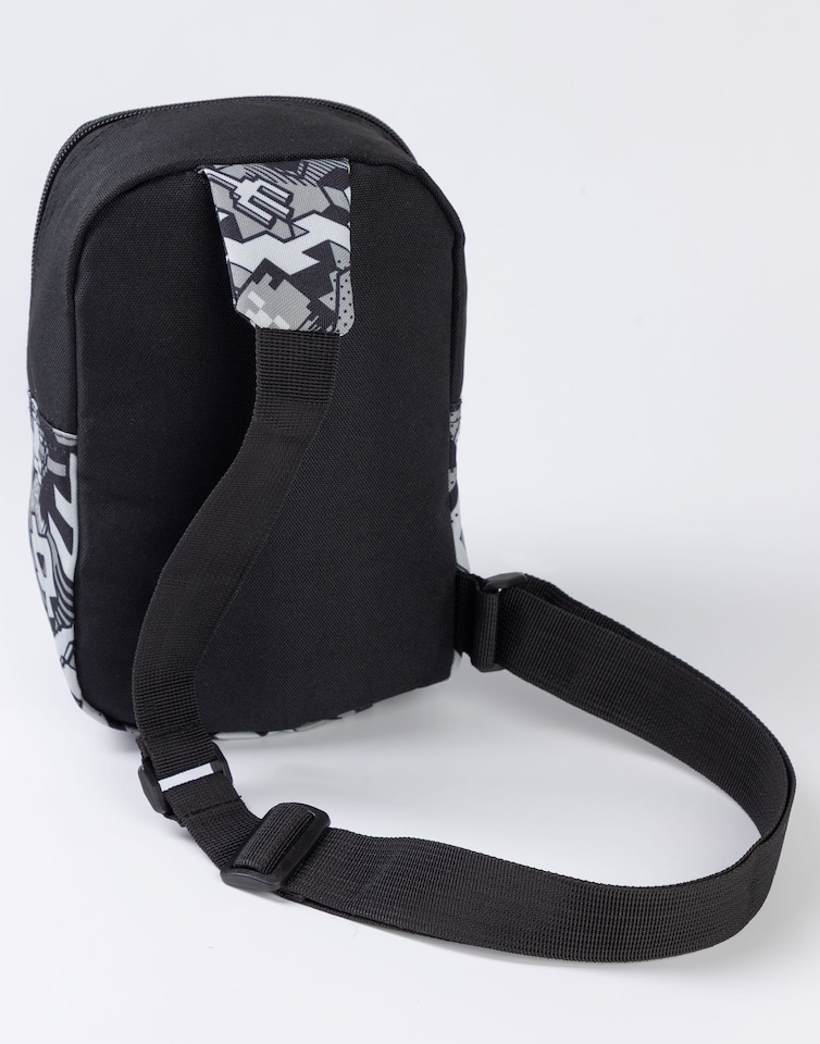 image 1 of Minecraft Creeper Body Bag in Black | Adjustable Shoulder Strap Zip-Up Carrying Bag for Boys | Game-Themed Personal Item Storage | Minecraft Merchandise for Young Gamers | Minecraft Merch | Multi | Multicoloured