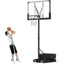 COSTWAY Basketball Hoop 4.1-10 FT Adjustable Backboard System Black | Standard