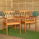 image 2 of Set of 2 Kapalua Outdoor Wooden Garden Slatted Dining Chairs Brown