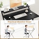 image 5 of Yaheetech 2-Tier Foldable Computer Desk with Monitor Shelf-Black | Black | Black | 106.5 cm L × 60.5 cm W × 90 cm H | 1