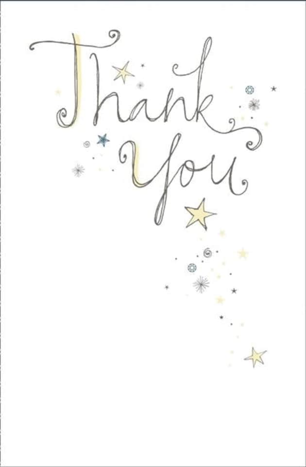image 1 of Thank You Card With Stars Design