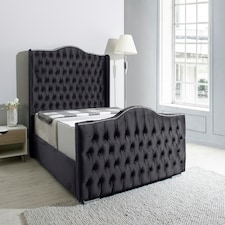 Saturn Wing Plush Single Bed Frame - Steel