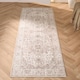 image 3 of OHS Vintage Print Washable Indoor Carpet Floor Rug Runner, 66x200cm - Natural Yellow | Natural | 66x200cm