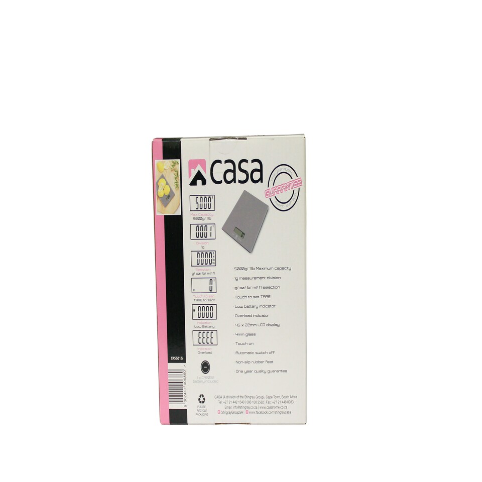 image 1 of CKSG01G-Casa - Kitchen Scale Glass - Grigio