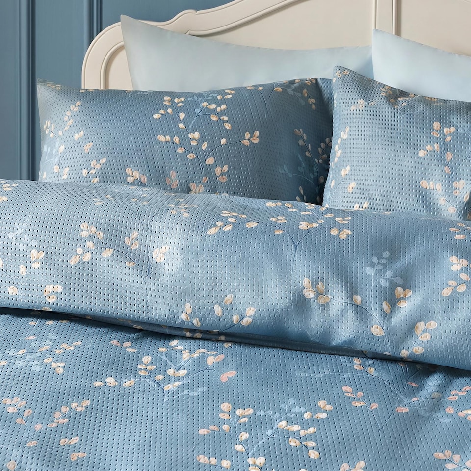 image 1 of OHS Botanics Embossed Bedding Set Waffle Duvet Cover with Pillowcase