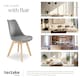 image 7 of Dining Chairs Frederikke - padded, ergonomic shape, wooden legs - Set of 8 Grey