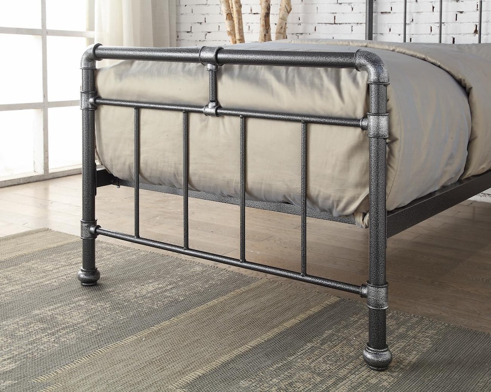 image 1 of 3ft Single Retro bed frame,black,silver,metal pipe,tube design.Rustic,scaffold style. Industrial | Black | Single