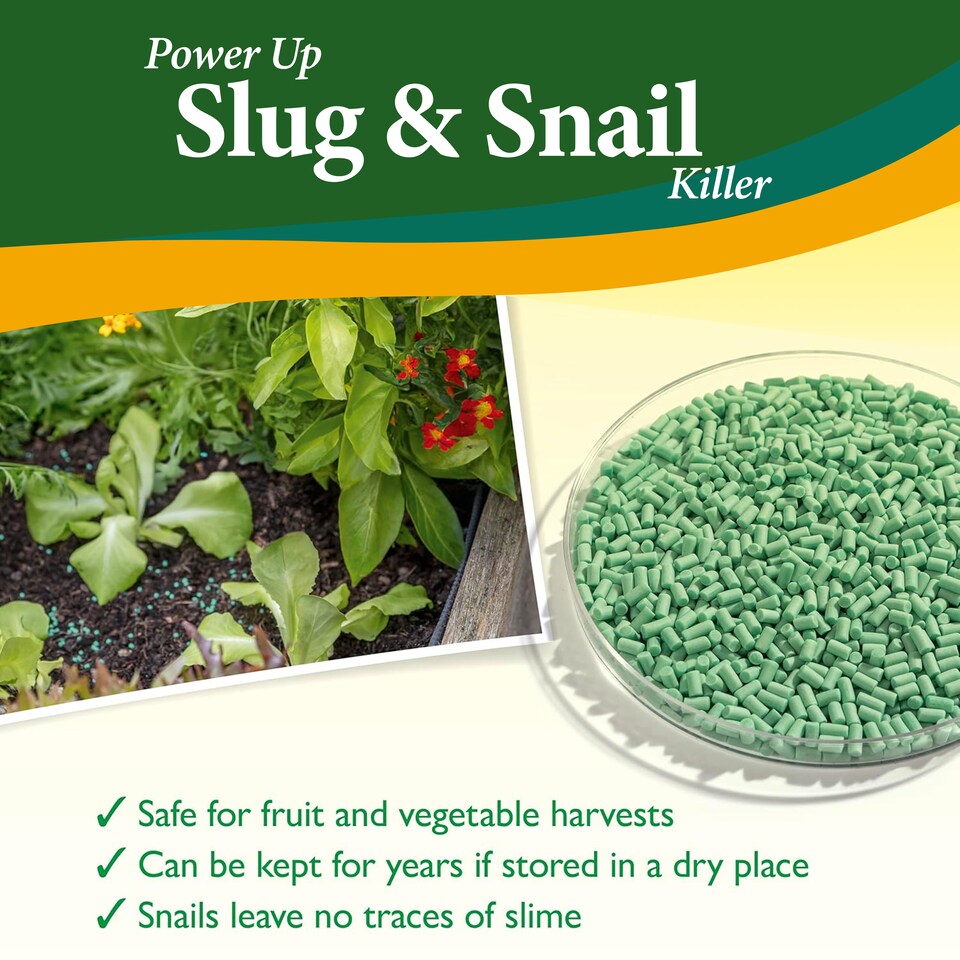 image 1 of Doff Power Up 650g Slug and Snail Killer 3 Times More Coverage Ferric Phosphate Formula Controls Slugs and Snails Easy to Use