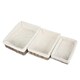image 3 of Lined Antique Wash Rectangular Straight-Sided Wicker Tray Set of 3 Brown | Brown