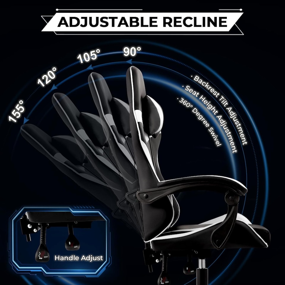 image 1 of Ergonomic Gaming Chair | Black | Black
