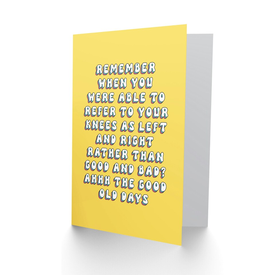 image 1 of Good Bad Knees Old Age Bright Cheeky Her Funny Birthday Card