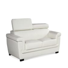 Genuine Leather White 3 Seater Sofa PORTLAND