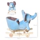 image 5 of HOMCOM 2 In 1 Plush Baby Ride on Rocking Horse Elephant Rocker with Wheels Wooden Toy for Kids 32 Songs for 18 Plus Months (Blue)