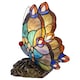 image 3 of Beautiful Handmade Multi-Coloured Glass Butterfly Tiffany Lamp with Bronze Base | Multi | Multi-coloured | 1