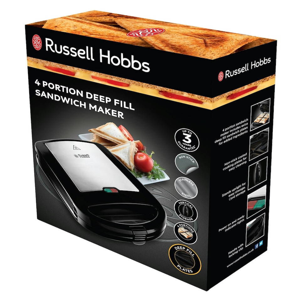 image 1 of Russell Hobbs 4 Portion Deep Fill Sandwich Maker