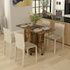 image 2 of HOMCOM Folding Dining Table, Drop Leaf Table With Drawers Rustic Brown