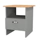 image 4 of Albert Bottom Drawer Lamp Table in Dusk Grey & Riviera Oak (Ready Assembled) | Grey | Dusk Grey & Riviera Oak