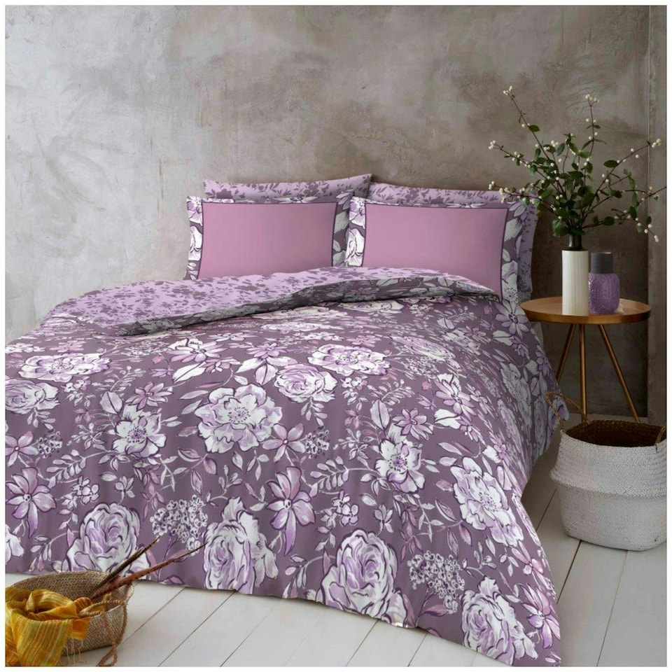 image 1 of VELVETIO Beatrice Complete Duvet Cover Set with Fitted Sheet Printed Bedding Quilt Multi | King