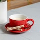 image 4 of Argon Tableware 2pc Coloured Cappuccino Cup & Saucer Set - 250ml - Red - Coffee Cup Latte Cup Drinking Cup