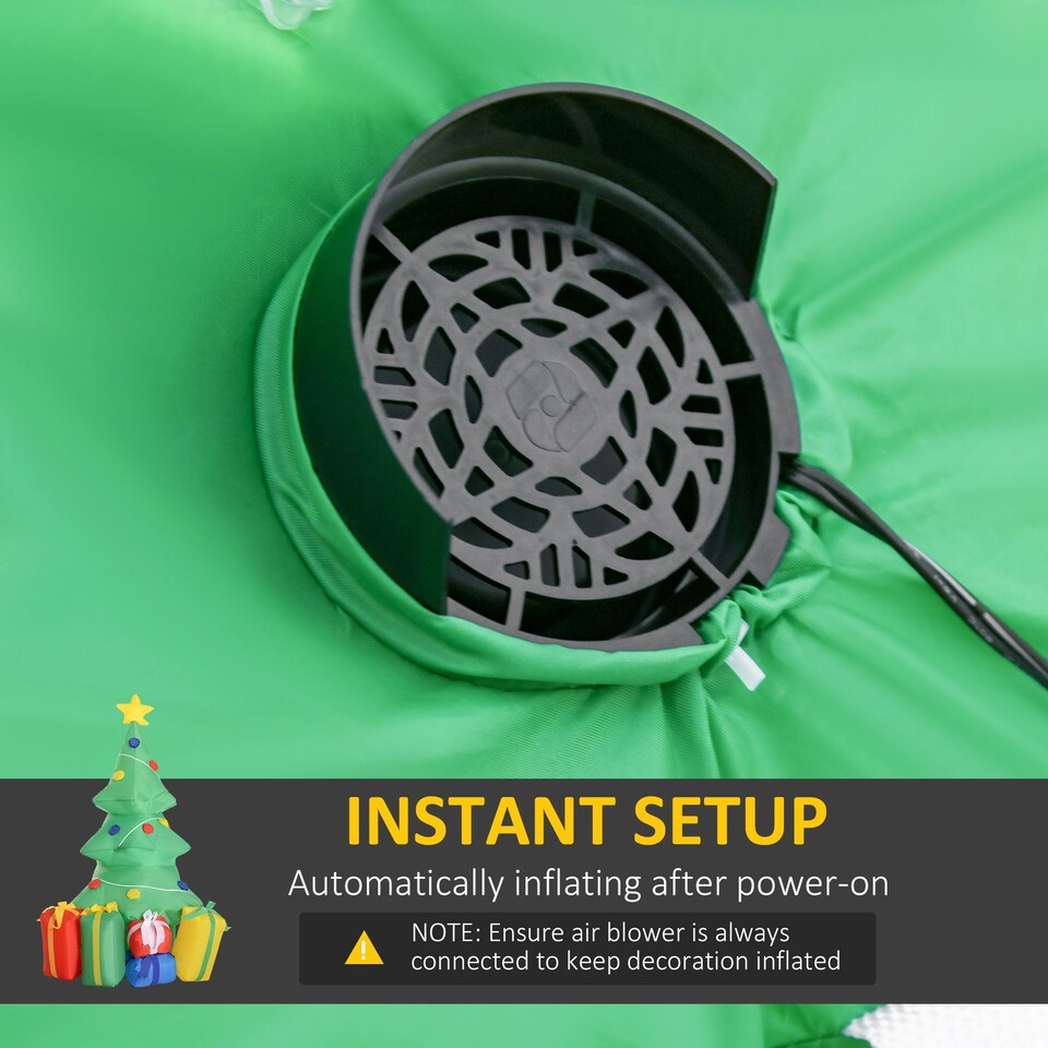 image 1 of HOMCOM 5FT Inflatable Christmas Tree Xmas Airblown Holiday Decoration Outdoor
