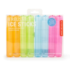 Kikkerland Reusable Coloured Ice Sticks Pack of 8