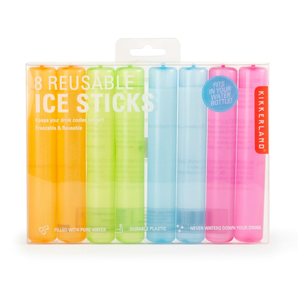 image 1 of Kikkerland Reusable Coloured Ice Sticks Pack of 8
