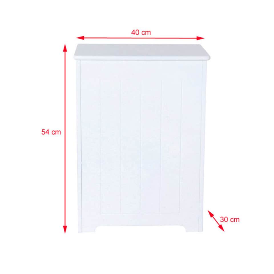 image 1 of Pendeen White Wooden Laundry Bin, Bathroom Storage Chest, Cabinet, Basket, Hamper