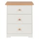 image 5 of Colorado 3 Drawer Bedside Cabinet - Affordable Modern White & Oak Style | White | Soft White | One Size | 1