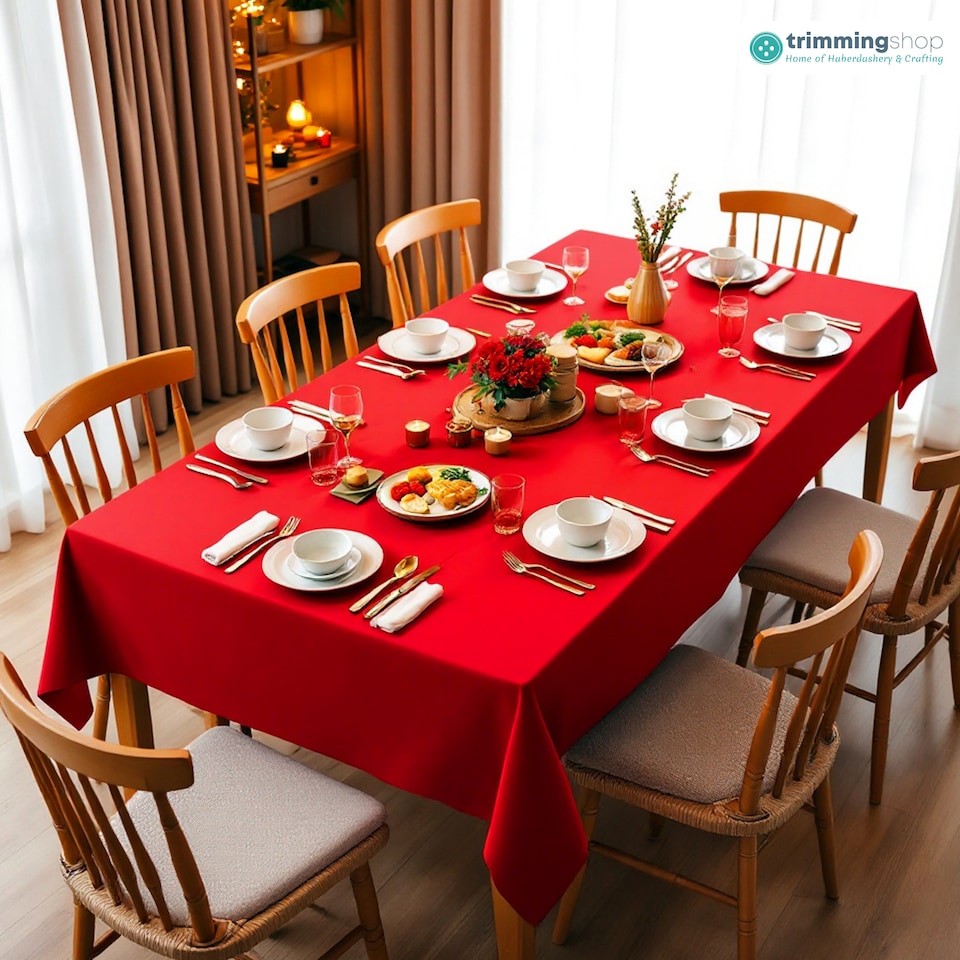 image 1 of Rectangle Wipe Clean Table Cloth, Polyester Table Cover - 52x70 Inch