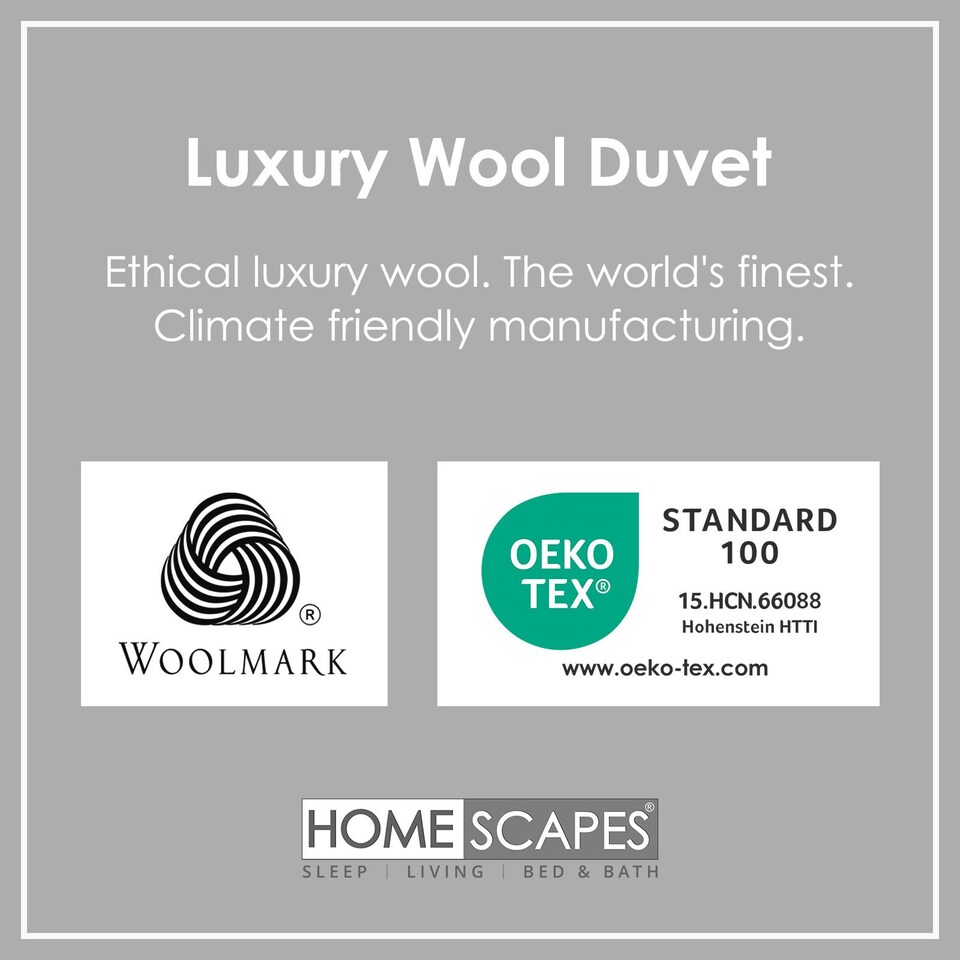 image 1 of Homescapes Australian Wool 400 GSM Heavy Duvet, Double | White | Double
