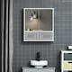 image 6 of kleankin Bathroom Mirror Cabinet Wall Mount Storage Unit Double Doors, Grey