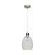 image 2 of First Choice Lighting Set of 2 Birch Clear Fluted Glass with Satin Nickel Pendant Fittings Silver | Clear