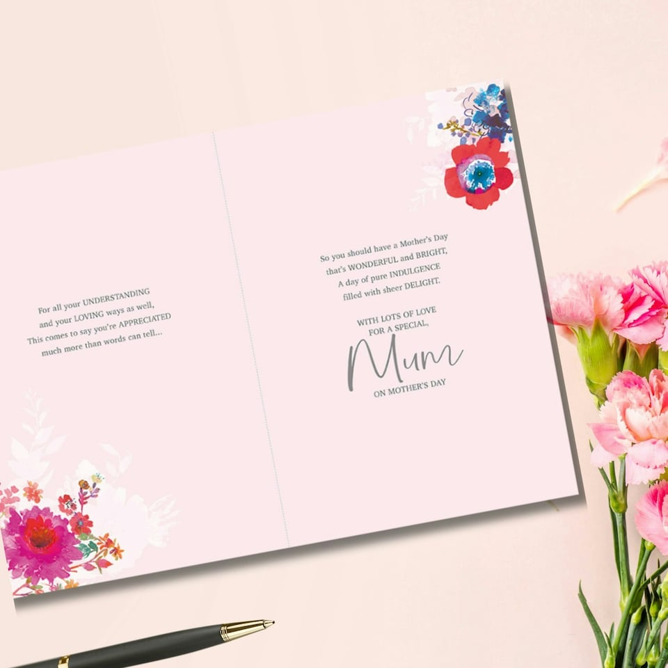 image 1 of Words 'n' Wishes Mother's Day Card for a Lovely Mum on Mother's Day, 23.5 x 16.5 cm,