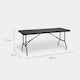 image 5 of VonHaus Folding Rattan Effect Trestle Dining Table for Garden