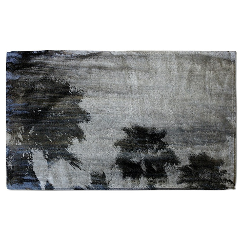 image 1 of silver and black palm (Bath Towel)