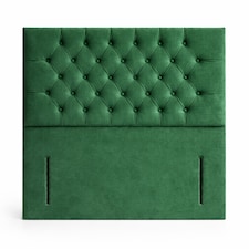 Floorstanding Headboard Green Plush Chesterfield 4FT Small Double 54inch High
