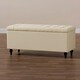 image 1 of 150cm Cubed Ottoman Storage Box,Cream Velvet Upholstered Chesterfield Storage Ottoman Box with Wooden Legs