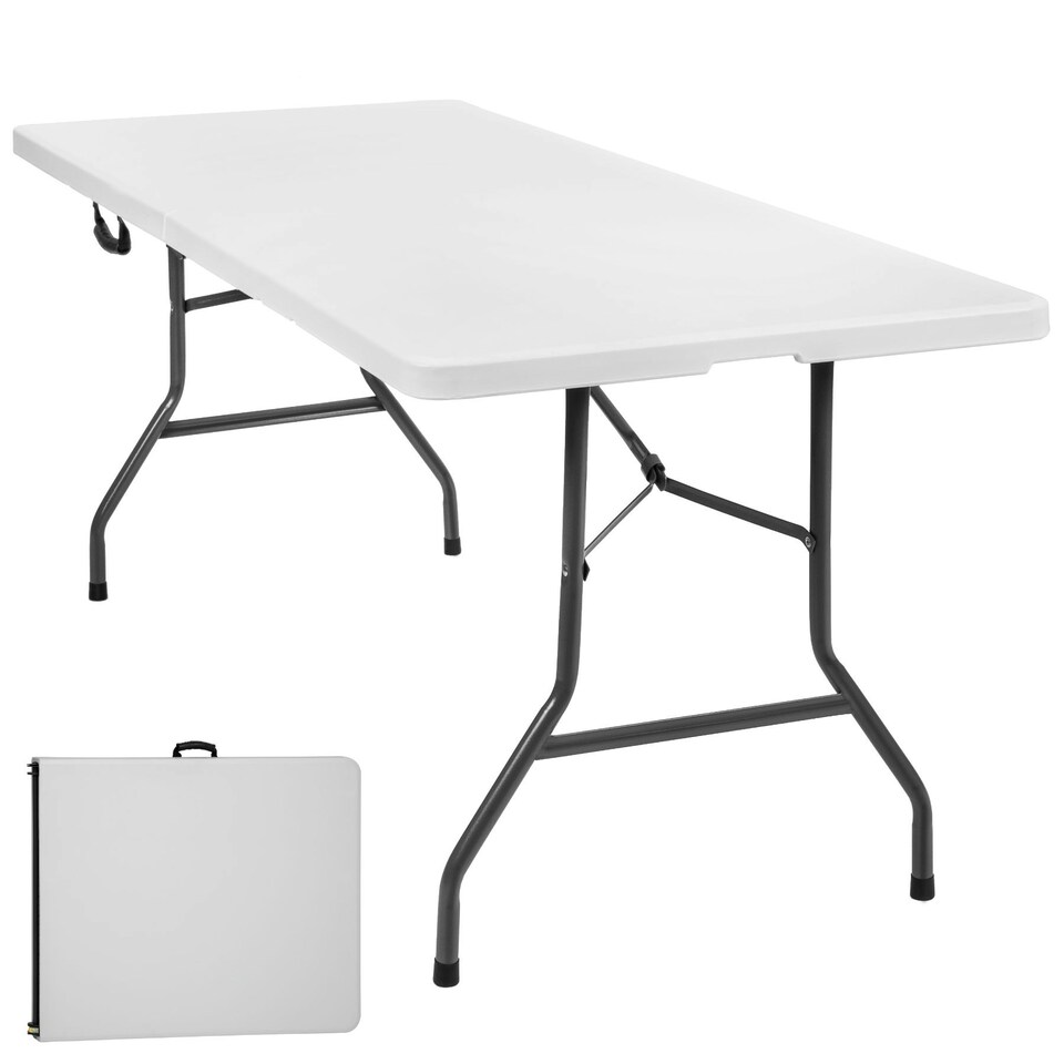 image 1 of Camping Table - foldable with carry handle White
