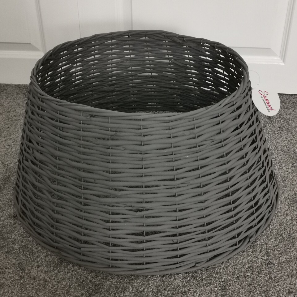 image 1 of Samuel Alexander 58cm x 26cm Medium Willow Christmas Tree Skirt - Dark Grey