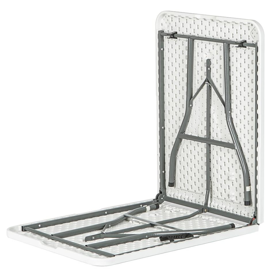 image 1 of Harbour Housewares Rectangle Folding Trestle Table - 180cm - White | White | White