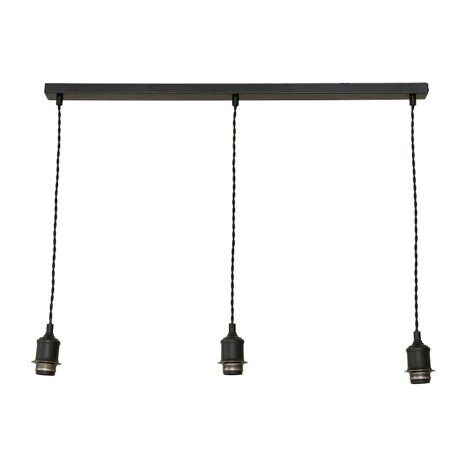 image 1 of ValueLights Shaw Diner Bar 3 Drop Matte Black Adjustable Pendant Ceiling Light | Black