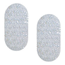 Showerdrape Hyrdro Anti Slip Glitter PVC Bath Mat 68cm x 38cm - 2 Set | Grey | Glitter | 2